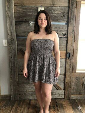 FOREVER 21 Size Large Strapless mini dress with Tie up top